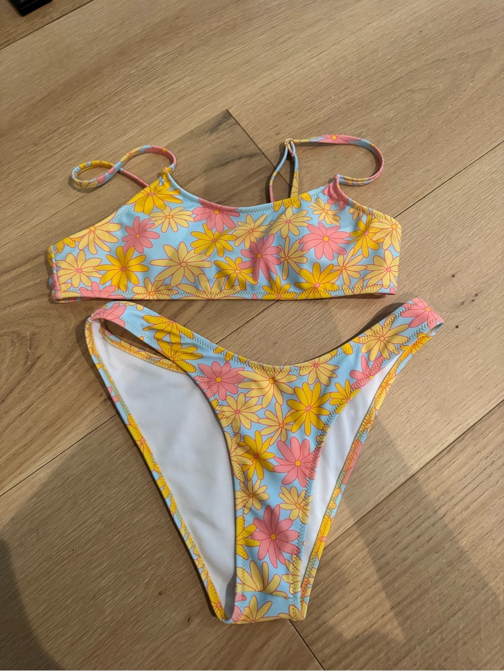 Shein Yellow Floral Bikini